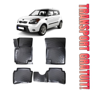 Kia Soul I 2008-2014 Set 4 covorase auto din cauciuc tip tavita premium line 3D