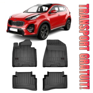 Kia Sportage IV, Suv, Din 01.2016 - Prezent , Set Covorase Auto Tip Tavita Premium 3D, din cauciuc