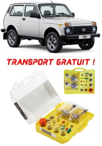 Kit trusa Set becuri H4 compatibila cu Chevrolet Niva din 1998 - 2005 , bec far, semnalizare , pozitie, iluminare numar, frana, plafoniera, stop frana