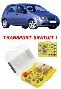Kit trusa Set becuri H4 compatibila cu Daewo Kalos din 2002 - 2011 , bec far, semnalizare , pozitie, iluminare numar, frana, plafoniera, stop frana