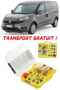 Kit trusa Set becuri H4 compatibila cu Fiat Doblo din 2000 - 2015 , bec far, semnalizare , pozitie, iluminare numar, frana, plafoniera, stop frana