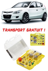 Kit trusa Set becuri H4 compatibila cu Hyundai i30 din 2007 - 2012 , bec far, semnalizare , pozitie, iluminare numar, frana, plafoniera, stop frana