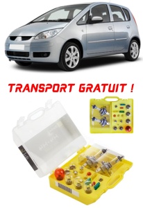 Kit trusa Set becuri H4 compatibila cu Mitsubishi Colt VI din 2002 - 2012 , bec far, semnalizare , pozitie, iluminare numar, frana, plafoniera, stop frana