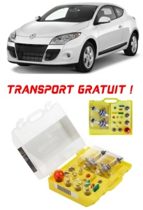 Kit trusa Set becuri H4 compatibila cu Renault Megane III din 2008 - 2016 , bec far, semnalizare , pozitie, iluminare numar, frana, plafoniera, stop frana