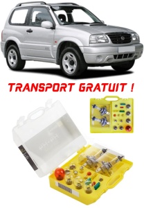 Kit trusa Set becuri H4 compatibila cu Suzuki Vitara II din 1998 - 2005 , bec far, semnalizare , pozitie, iluminare numar, frana, plafoniera, stop frana