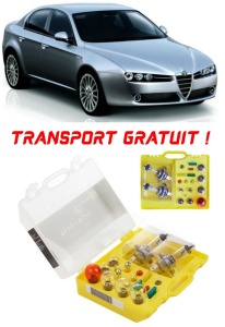 Kit trusa Set becuri H7 compatibila cu Alfa Romeo 159 din 2005 - 2011 , bec far, semnalizare , pozitie, iluminare numar, frana, plafoniera, stop frana