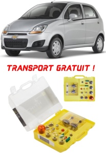 Kit trusa Set becuri H7 compatibila cu Chevrolet Spark M300 din 2005 - 2015 , bec far, semnalizare , pozitie, iluminare numar, frana, plafoniera, stop frana