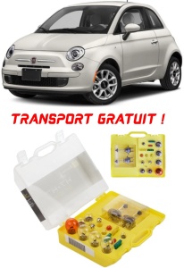 Kit trusa Set becuri H7 compatibila cu Fiat 500 din 2007 – 2020 , bec far, semnalizare , pozitie, iluminare numar, frana, plafoniera, stop frana
