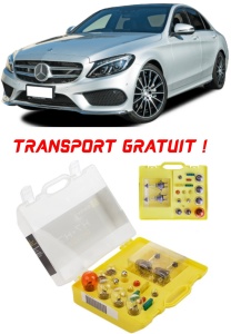 Kit trusa Set becuri H7 compatibila cu Mercedes-Benz W205 din 2014 - 2021 , bec far, semnalizare , pozitie, iluminare numar, frana, plafoniera, stop frana