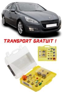 Kit trusa Set becuri H7 compatibila cu Peugeot 508 din 2010 - 2018 , bec far, semnalizare , pozitie, iluminare numar, frana, plafoniera, stop frana