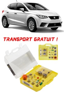 Kit trusa Set becuri H7 compatibila cu Seat Ibiza din 2017 - 2021 , bec far, semnalizare , pozitie, iluminare numar, frana, plafoniera, stop frana