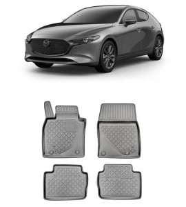 Mazda 3 IV, Hatchback, Din 03.2019 - Prezent , Set Covorase Auto Tip Tavita Premium 3D, din cauciuc accesorii pentru autoturismul tau - masina v173471