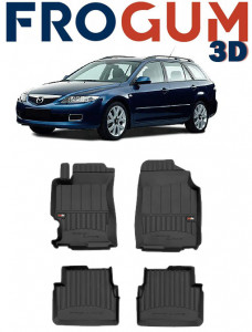 Mazda 6 I, Combi, Din 02.2002 - 2008 , Set Covorase Auto Tip Tavita Premium 3D, din cauciuc accesorii pentru autoturismul tau - masina v169938