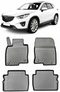 Mazda CX-5 II, Suv, Din 07.2017 - Prezent , Set Covorase Auto Tip Tavita Premium 3D, din cauciuc accesorii pentru autoturismul tau - masina v175593