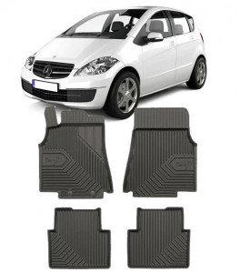 Mercedes A-Class W169 Din 09.2004 - 08.2012, Hatchback , Set Covorase Auto Tip Tavita Premium 3D, din cauciuc accesorii pentru autoturismul tau - masina v167151