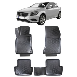 Mercedes A Class W176 2013-2018 Set 4 covorase auto din cauciuc tip tavita premium line 3D - Transport Gratuit! accesorii pentru autoturismul tau - masina v48826