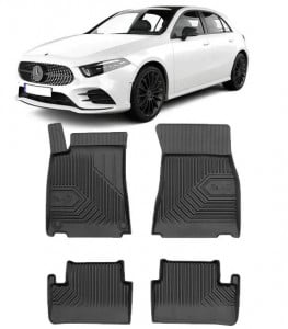 Mercedes A-Class W177 Din 05.2018 - Prezent, Hatchback , Set Covorase Auto Tip Tavita Premium 3D, din cauciuc
