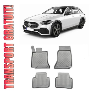 Mercedes C-Class W206 Phev Din 10.2021 - Prezent, Combi , Set Covorase Auto Tip Tavita Premium 3D, din cauciuc