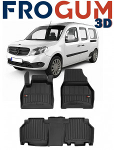 Mercedes Citan, Van, Din 10.2012 - Prezent , Set Covorase Auto Tip Tavita Premium 3D, din cauciuc accesorii pentru autoturismul tau - masina v169861