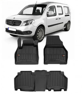 Mercedes Citan, Van, Din 10.2012 - Prezent , Set Covorase Auto Tip Tavita Premium 3D, din cauciuc accesorii pentru autoturismul tau - masina v169862