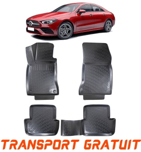 Mercedes CLA I (C117) 2013-2019 Set 4 covorase auto din cauciuc tip tavita premium line 3D accesorii pentru autoturismul tau - masina v242607
