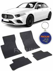 Mercedes Clasa A W177, Hatchback, fabricat din 08.2019 - Prezent, set covorase auto dedicate, din cauciuc 100% Premium accesorii pentru autoturismul tau - masina v160873