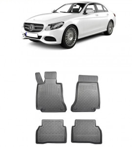 Mercedes Clasa C W205, Sedan, Din 03.2014 - 11.2020 , Set Covorase Auto Tip Tavita Premium 3D, din cauciuc accesorii pentru autoturismul tau - masina v174618