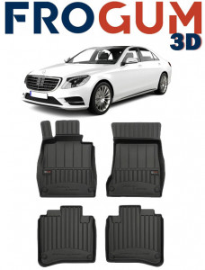 Mercedes Clasa S W222, Sedan, Din 07.2013 - 11.2020 , Set Covorase Auto Tip Tavita Premium 3D, din cauciuc accesorii pentru autoturismul tau - masina v171928