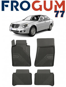 Mercedes E-Class W211 Din 2002 - 02.2009, Sedan , Set Covorase Auto Tip Tavita Premium 3D, din cauciuc accesorii pentru autoturismul tau - masina v165009