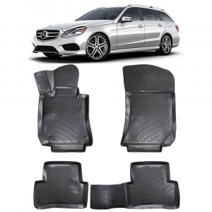 Mercedes E Class W212 2010-2016 Set 4 covorase auto din cauciuc tip tavita premium line 3D accesorii pentru autoturismul tau - masina v242996
