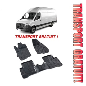 Mercedes Sprinter III 2019-Prezent Set 2 covorase auto din cauciuc tip tavita premium line 3D - Transport Gratuit!