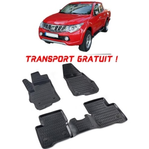 Mitsubishi L200 II 2015-2019 Set 4 covorase auto din cauciuc tip tavita premium line 3D - Transport Gratuit! accesorii pentru autoturismul tau - masina v48704