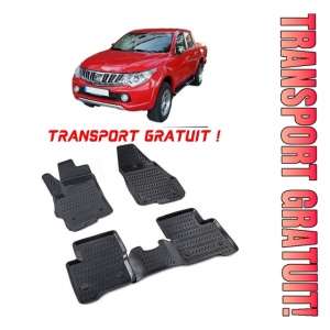 Mitsubishi L200 II 2015-2019 Set 4 covorase auto din cauciuc tip tavita premium line 3D - Transport Gratuit!