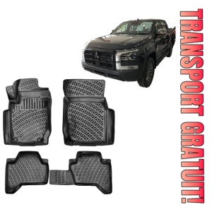 Mitsubishi Triton Blizzard 2019-2025 Set 4 covorase auto din cauciuc tip tavita premium line 3D