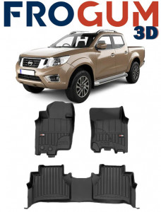 Nissan Navara Din 01.2016 - Prezent, Pick-Up , Set Covorase Auto Tip Tavita Premium 3D, din cauciuc accesorii pentru autoturismul tau - masina v165043