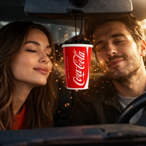 Odorizant Auto 3D Coca Cola Original, Tip Pahar, Oglinda Retrovizoare, Parfum Intens și Persistent, Design Realist, Vegan Friendly - Img 4