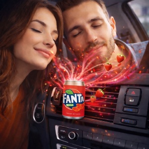 Odorizant Auto 3D Fanta Capsuni, Tip Doza, Clip Ventilatie, Parfum Intens și Persistent, Design Realist, Vegan Friendly - Img 5