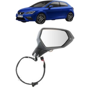 Oglinda Dreapta SEAT LEON (KL1, KLG) din 2019 - 2024, Auto, Reglaj electric, Completa - Img 2