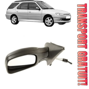 Oglinda Stanga PEUGEOT 306 Break (7E, N3, N5) din 1997 - 2002, Auto, Reglaj mecanic, Completa