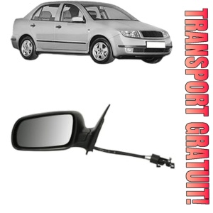 Oglinda Stanga SKODA FABIA I Saloon (6Y3) din 1999 - 2007, Auto, Reglaj mecanic, Completa