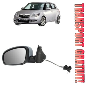 Oglinda Stanga SKODA FABIA II (542) din 2006 - 2014, Auto, Reglaj mecanic, Completa