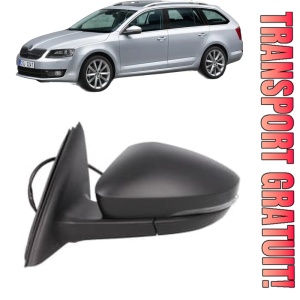 Oglinda Stanga SKODA OCTAVIA III Combi (5E5, 5E6) din 2012 - 2020, Auto, Reglaj electric, Completa