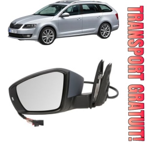 Oglinda Stanga SKODA OCTAVIA III Combi (5E5, 5E6) din 2012 - 2020, Auto, Reglaj electric, Completa