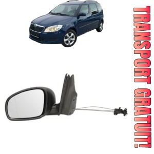 Oglinda Stanga SKODA ROOMSTER (5J7) din 2006 - 2015, Auto, Reglaj mecanic, Completa