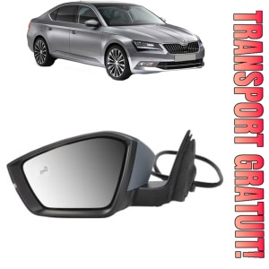 Oglinda Stanga SKODA SUPERB III (3V3) din 2015 - 2024, Auto, Reglaj electric, Completa