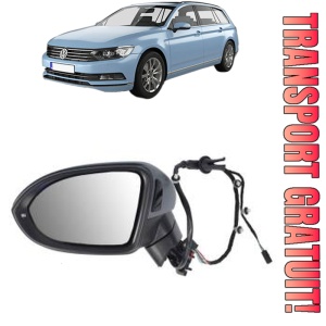 Oglinda Stanga Volkswagen PASSAT B8 Variant (3G5, CB5) din 2014 - 2024, Auto, Reglaj electric, Completa