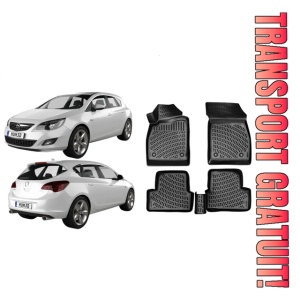 Opel Astra J 2009-2015 Set 4 covorase auto din cauciuc tip tavita premium line 3D