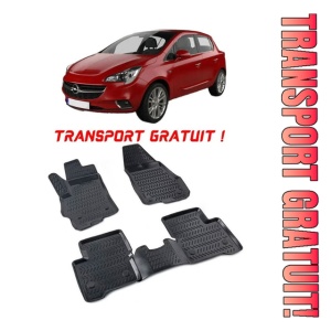 Opel Corsa E 2014-2019 Set 4 covorase auto din cauciuc tip tavita premium line 3D - Transport Gratuit!