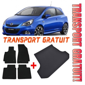 Opel Corsa Set Covorase + tavita portbagaj auto Opel Corsa E fabricatie 12.2014 - 05.2019, caroserie hatchback