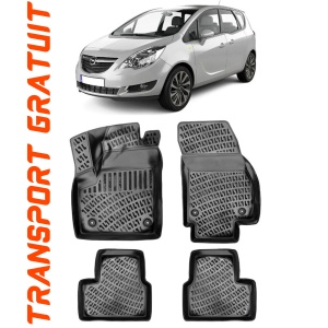 Opel Meriva B 2010-2017 Set 4 covorase auto din cauciuc tip tavita premium line 3D accesorii pentru autoturismul tau - masina v241828